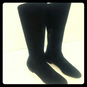 Via Spiga Kira/black riding suede boots